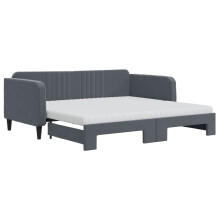 (dark grey, Sofa Trundle and Mattresses) vidaXL Daybed Sofa Bed Guest Bed with Mattress Light Grey 90x190 cm Velvet
