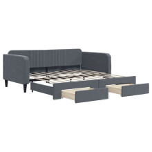(dark grey, Sofa Trundle and Drawers) vidaXL Daybed Sofa Bed Guest Bed with Mattress Light Grey 90x190 cm Velvet