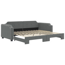 (dark grey, Couch Sofa with Trundle) vidaXL Daybed Sofa Bed Guest Bed with Mattress Light Grey 90x190 cm Fabric