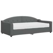 (dark grey, Sofa Mattress) vidaXL Daybed Sofa Bed Guest Bed with Mattress Light Grey 90x190 cm Fabric