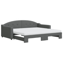 (dark grey, Sofa Trundle and Mattresses) vidaXL Daybed Sofa Bed Guest Bed with Mattress Light Grey 90x190 cm Fabric