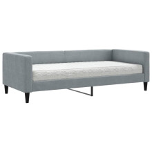 (light grey, Sofa Mattress) vidaXL Daybed Sofa Bed Guest Bed with Mattress Light Grey 90x190 cm Fabric