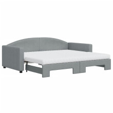 (light grey, Trundle and Mattresses Sofa Bed) vidaXL Daybed Living Room Sofa Bed Sofa Bed Guest Bed Sleeper Sofa Fabric
