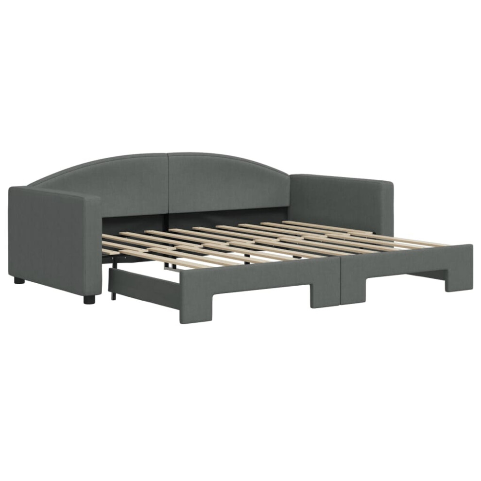 Vidaxl (Dark Grey, Trundle Sofa Bed Sleeper Bed) Daybed Living Room Sofa Bed Sofa Bed Guest Bed Sleeper Sofa Fabric