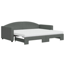 (dark grey, Trundle and Mattresses Sofa Bed) vidaXL Daybed Living Room Sofa Bed Sofa Bed Guest Bed Sleeper Sofa Fabric