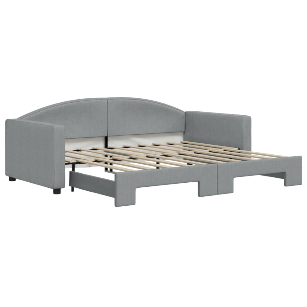 Vidaxl (Light Grey, Trundle Sofa Bed) Daybed Living Room Sofa Bed Sofa Bed Guest Bed Sleeper Sofa Fabric