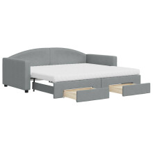 (light grey, Trundle and Drawers Sofa Bed) vidaXL Daybed Living Room Sofa Bed Sofa Bed Guest Bed Sleeper Sofa Fabric