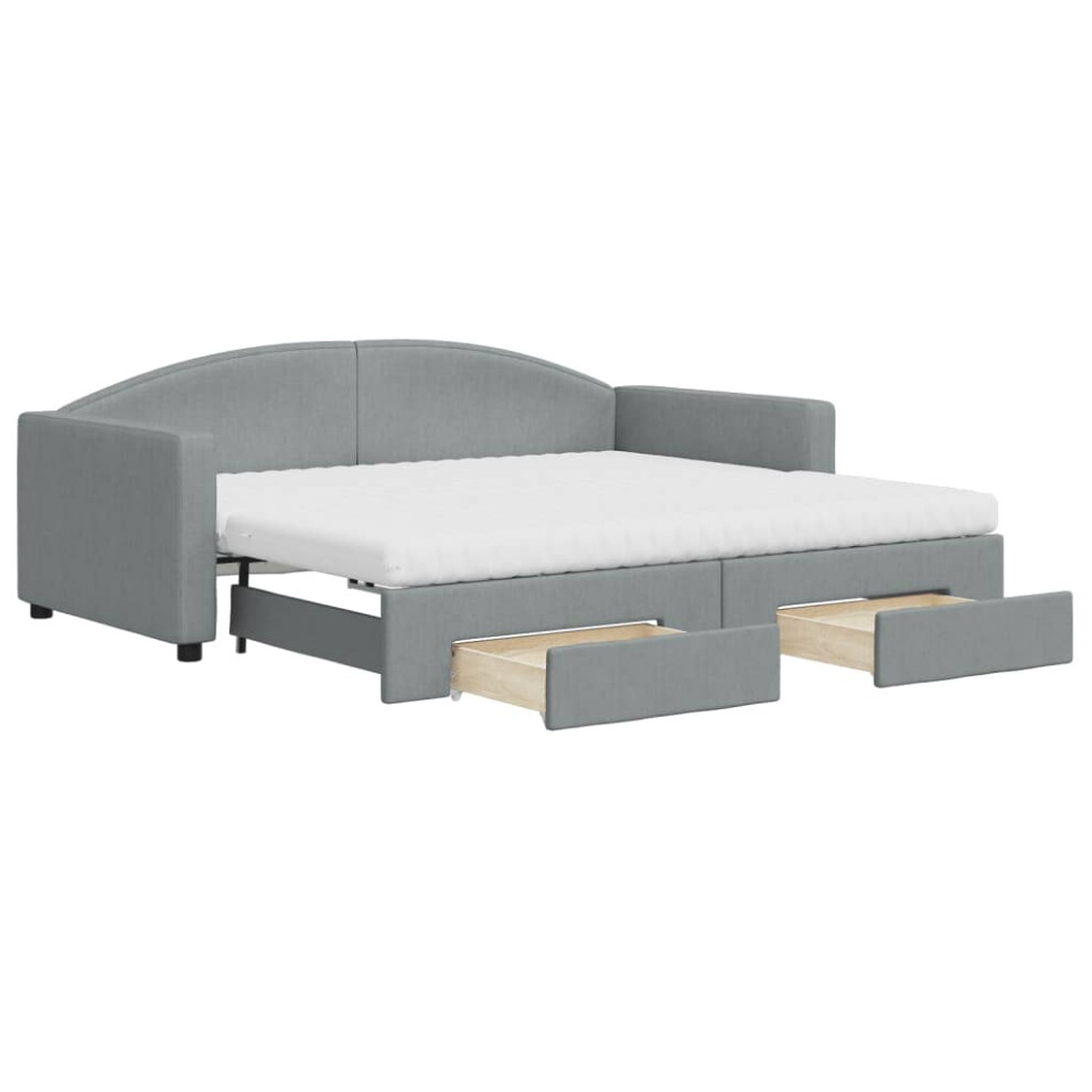 Vidaxl (Light Grey, Trundle And Drawers Sofa Bed) Daybed Living Room Sofa Bed Sofa Bed Guest Bed Sleeper Sofa Fabric