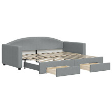 (light grey, Trundle and Drawers Sofa Bed) vidaXL Daybed Living Room Sofa Bed Sofa Bed Guest Bed Sleeper Sofa Fabric
