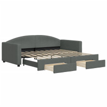 (dark grey, Trundle and Drawers Sofa Bed) vidaXL Daybed Living Room Sofa Bed Sofa Bed Guest Bed Sleeper Sofa Fabric