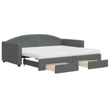 (dark grey, Trundle and Drawers Sofa Bed) vidaXL Daybed Living Room Sofa Bed Sofa Bed Guest Bed Sleeper Sofa Fabric