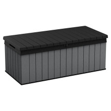 (142.5 x 65.5 x 54.5 cm (W x D x H)) Keter Outdoor Storage Box Garden Storage Chest Cushion Box Darwin 670 L Grey