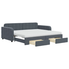 (dark grey, Sofa Trundle and Drawers) vidaXL Daybed Living Room Sofa Bed Sofa Bed Guest Bed Sleeper Sofa Velvet