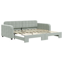 (light grey, Trundle Sofa Bed) vidaXL Daybed Living Room Sofa Bed Sofa Bed Guest Bed Sleeper Sofa Velvet