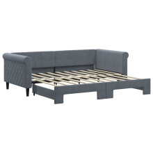 (dark grey, Trundle Sofa) vidaXL Daybed with Mattress Sofa Bed Guest Bed Blue Light Grey 90x190 cm Velvet