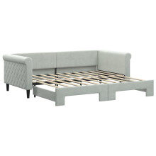 (light grey, Trundle Sofa) vidaXL Daybed with Mattress Sofa Bed Guest Bed Blue Light Grey 90x190 cm Velvet