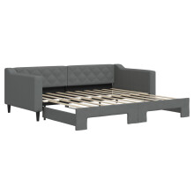 (dark grey, Couch Sofa Trundle) vidaXL Daybed Sofa Bed Guest Bed with Mattress Light Grey 90x190 cm Fabric