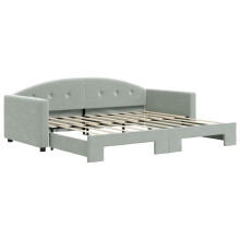 (light grey, Sofa Bed Trundle) vidaXL Daybed Sofa Bed Guest Bed with Mattress Light Grey 90x190 cm Velvet