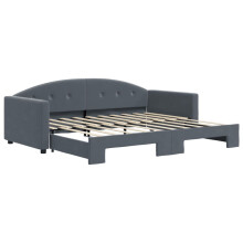 (dark grey, Sofa Bed Guest Day Bed Trundle) vidaXL Daybed Sofa Bed Guest Bed with Mattress Light Grey 90x190 cm Velvet