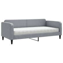 (light grey, Mattress Sofa) vidaXL Daybed with Mattress Sofa Bed Guest Bed Light Grey 90x190 cm Fabric
