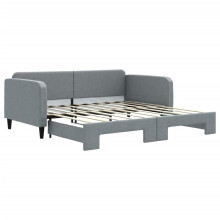 (light grey, Sofa Trundle) vidaXL Daybed with Mattress Sofa Bed Guest Bed Light Grey 90x190 cm Fabric