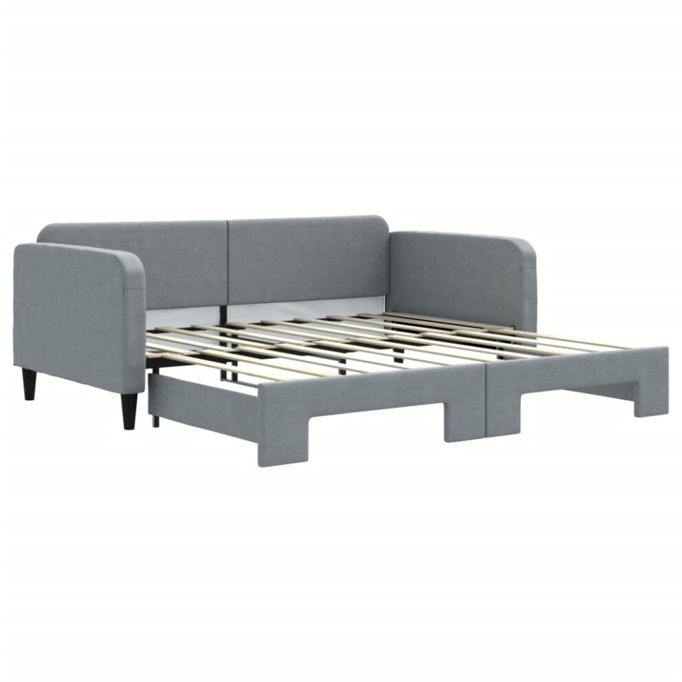 Vidaxl (Light Grey, Sofa Trundle) Daybed With Mattress Sofa Bed Guest Bed Light Grey 90X190 Cm Fabric