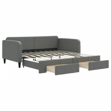 (dark grey, Sofa Trundle and Drawers) vidaXL Daybed with Mattress Sofa Bed Guest Bed Light Grey 90x190 cm Fabric