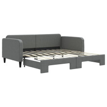 (dark grey, Sofa Day Trundle) vidaXL Daybed with Mattress Sofa Bed Guest Bed Light Grey 90x190 cm Fabric