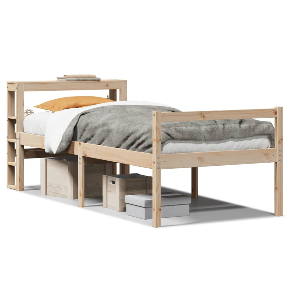 Vidaxl (Natural, 90 X 200 Cm) Senior Bed With Headboard Children Bed Frame Bunk Bed Solid Wood Pine