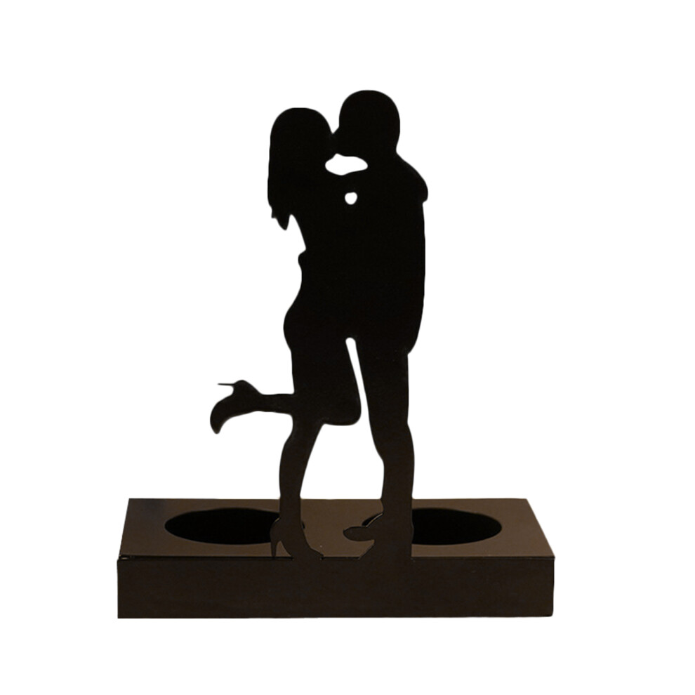 Iron Candle Holder Romantic Couple Candle Statue-image-OPC-PK77XW9-NEW