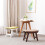Footstool Wooden Structure Sponge Cushion Step 2
