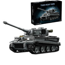 Technique Military Tank Building Blocks Model 1668 Pieces, Large Tiger Heavy Tank Kit, WW2 Compatible Blocks for Adults and Children