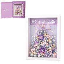 Christmas Tree Picture Frame Building Blocks Set, Creative Purple Brick Toy for Home Decor, Exquisite Frame Design, Fantasy Style