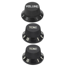 3 Stück Gitarrenkontrollknopf-Set: 1 Lautstärke, 2 Ton, passend für Top ABS Schwarz Ersatz