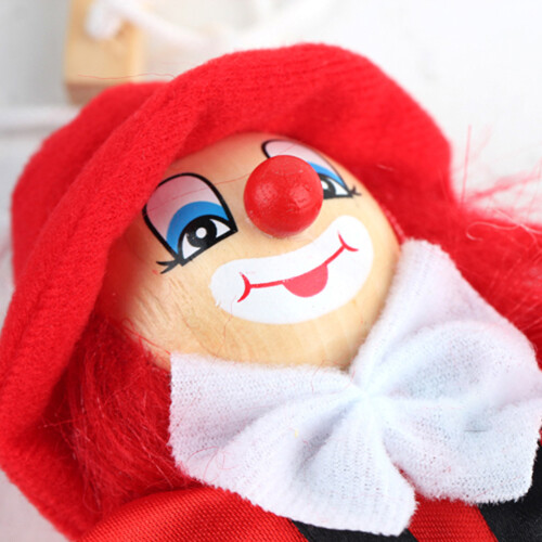 Funny Colorful Pull String Puppet Vintage Clown 2