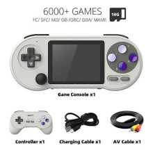 (1 Game controller) DATA FROG SF2000 Portable Handheld Game Console 3 Inch IPS Retro Game Consoles Built-in 6000 Games Retro Video Games For Kids