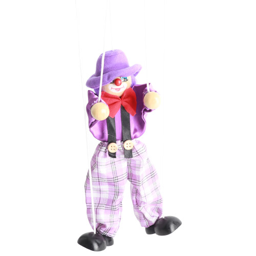 Funny Colorful Pull String Puppet Vintage Clown 2