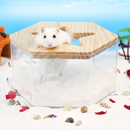 Hamster Bath Container - Transparent Reusable Bath Box for Small Animals - Digging, Cleaning, Dust Care, and Nesting 1