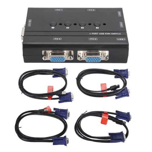 USB VGA KVM Switch 4 Port USB VGA KVM Switcher
