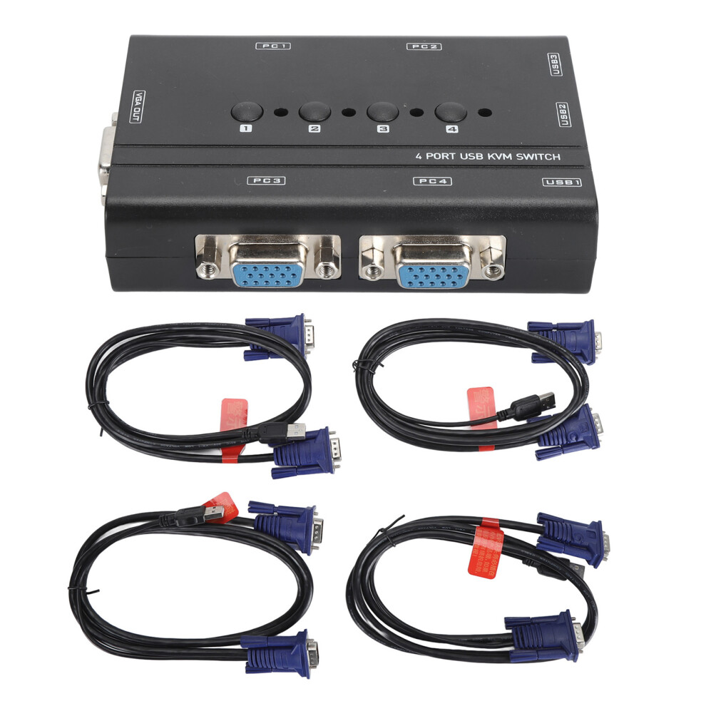Usb Vga Kvm Switch 4 Port Usb Vga Kvm Switcher 8130196184047