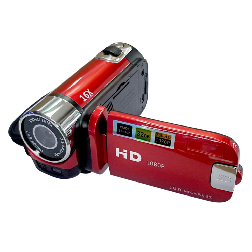 Digital Video Camera 1080P Camcorder 16MP with 2.7 Inch LCD Screen 16X Zoom Anti-Shake Built-In Battery Red for Travel-image-OPC-PK78GNX-NEW
