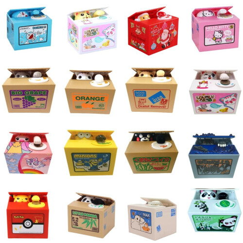 (Kitty)Tirelire électrique Pikachu Doraemon Hello Kitty Godzilla voler de l'argent puzzle 1