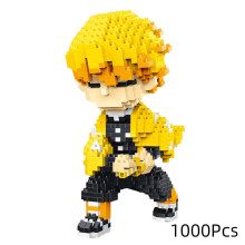 (Zenitsu,1000Pcs)Blocco Costruzione Anime Demon Slayer Kamado Tanjirou Nezuko Figure Giocattolo Modello