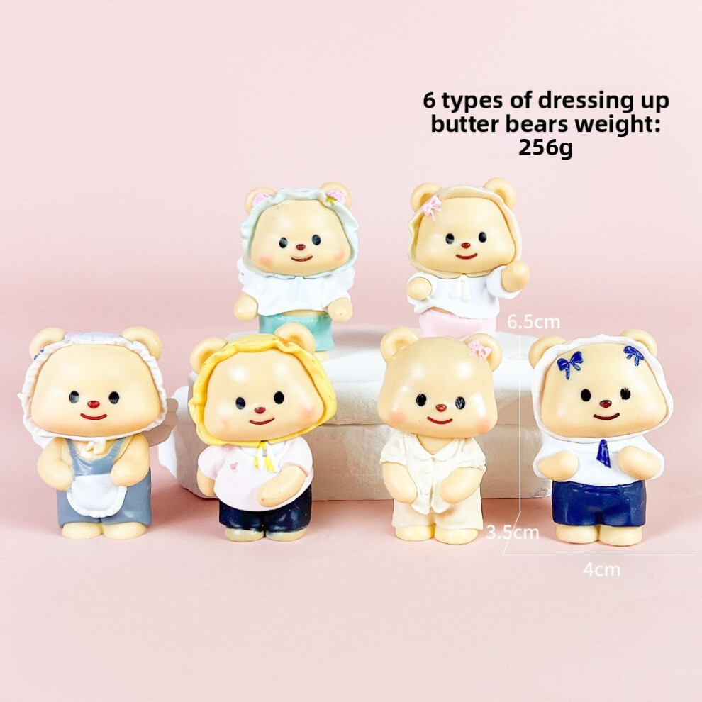 (Style D) Cute Butter Bear Donut Burger Swing Food Series Model Ornament Desktop Decor Set-image-OPC-PK78R7C-NEW
