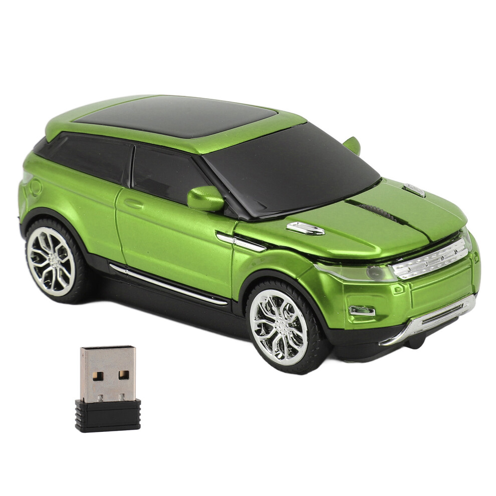 Car Shape Wireless Gaming Mice 2.4Ghz 1600 Dpi Green 8130196187239