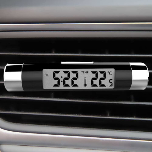 Temperature Meter with LED Digital Display and Blue Backlight, 12H/24H Switching System for Trucks