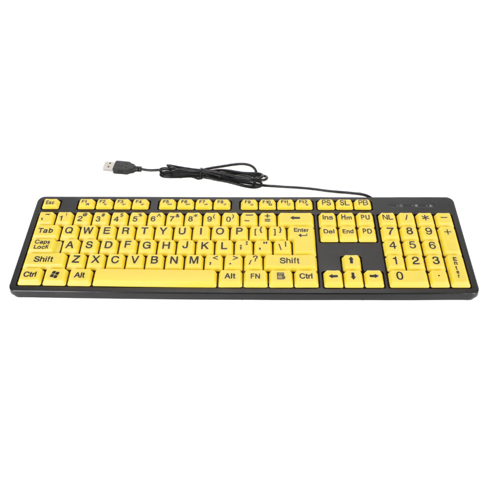 104 Keys Large Print Computer Keyboard Usb Wired 8130196187826