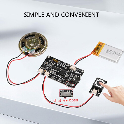 Speech Recording Module For Greeting Cards 8MB Memory Adjustable Sound Chip Push Button Magnetic For DIY Projects 1