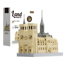 Parisian Cathedral Notre Dame Micro Building Blocks Kit, 1038+ Pieces Miniature Architecture Model for Adults, Collectible Educational Gift