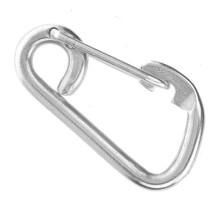 Zuverlässiger 60 mm Edelstahl-Sicherheitskarabiner aus geschmiedetem, rostfreiem Stahl mit Federmechanismus